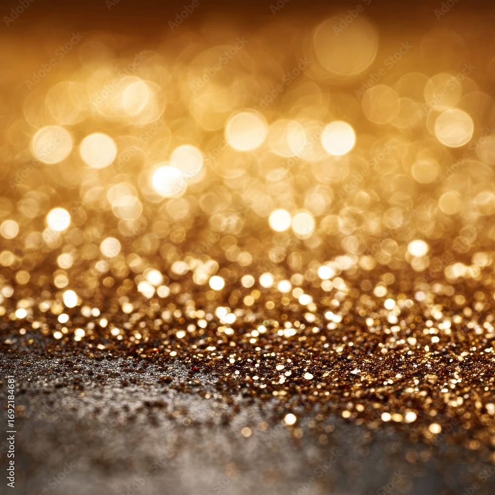 Poster abstract background of golden glitter lights and radiant bokeh creating shimmering textures