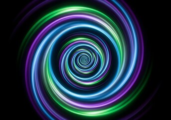 vibrant neon light spiral futuristic abstract design