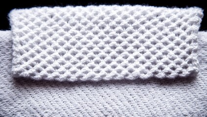 Close-up of a white knitted collar