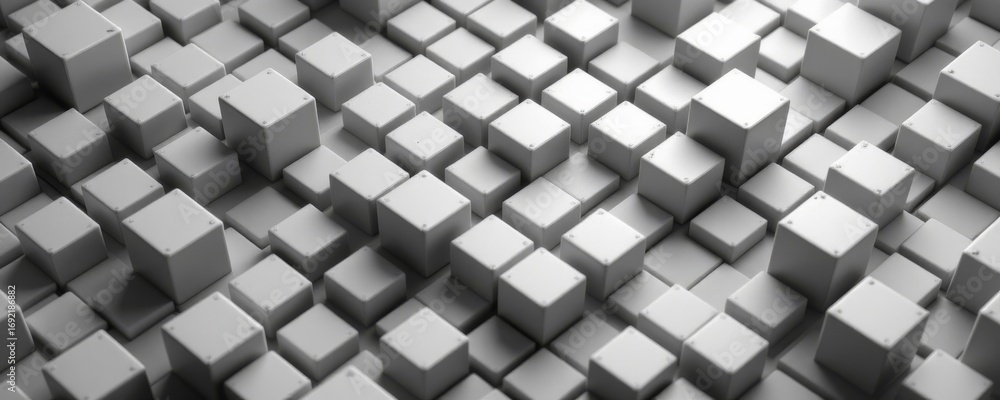Fototapete the image features an array of uniformly sized cubes arranged in a grid pattern, creating a geometri