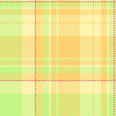 Cultural plaid seamless vector, graphical background fabric textile. Damask pattern tartan texture check in yellow and amber colors.