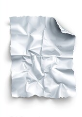 Obraz premium Crumpled white sheet of paper on white background