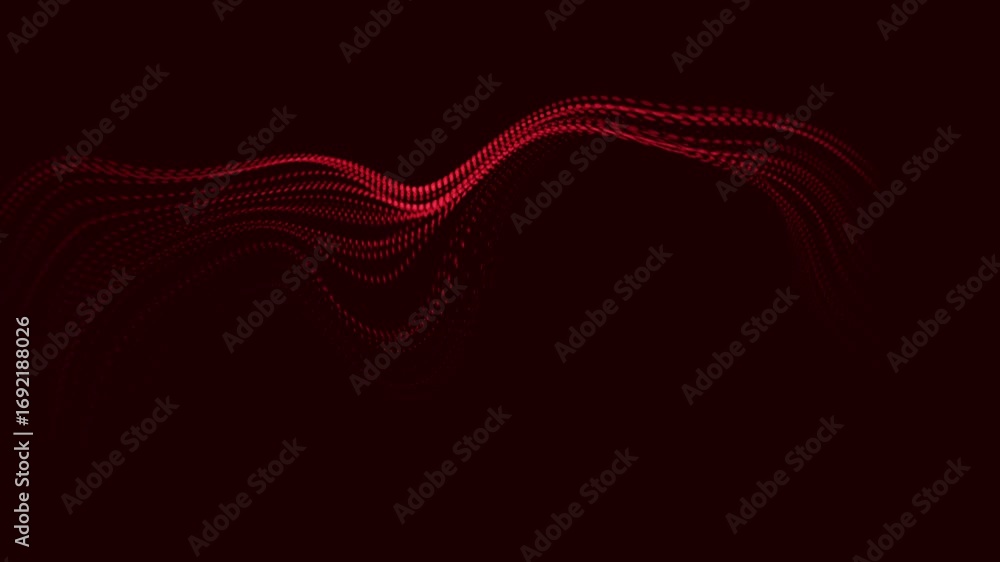 Poster dark red minimal dotted waves abstract linear background. seamless looping geometric concept halfton