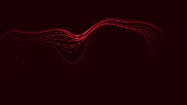 Dark red minimal dotted waves abstract linear background. Seamless looping geometric concept halftone motion design. Video animation Ultra HD 4K 3840x2160