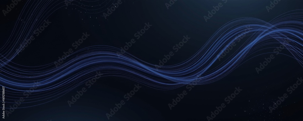 Aufkleber the image features a dark background with flowing, curved lines that appear to be illuminated in sha