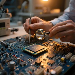 반도체칩개발연구실작업장면