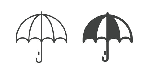 Umbrella icon. Line and glyph solid icon. Editable stroke and Perfect pixel isolated on white background. Vector illustration