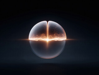 Striking conceptual image of a luminous sphere radiating energy. Symbolizes power, innovation, or breakthrough. Perfect for science, technology, or creative projects.