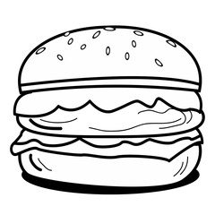 Burger with sesame seeds