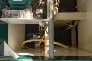 modern septic tank system outdoors, top view