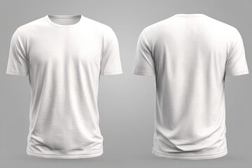 Blank white T-shirt, front and back views