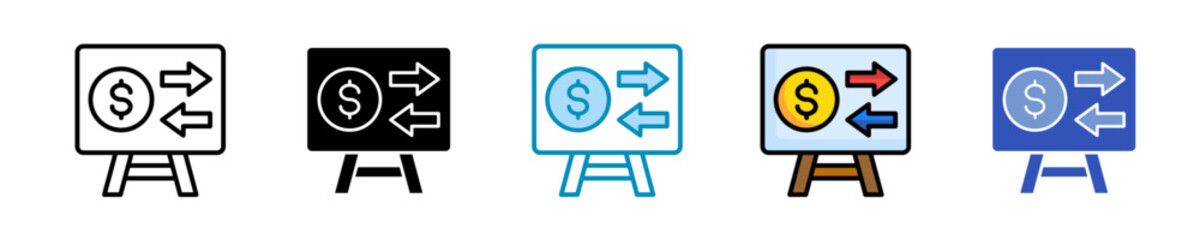 Cash Flow Projection  Icon Set Multiple Style Collection