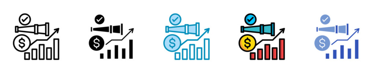 Forecasting Tools  Icon Set Multiple Style Collection