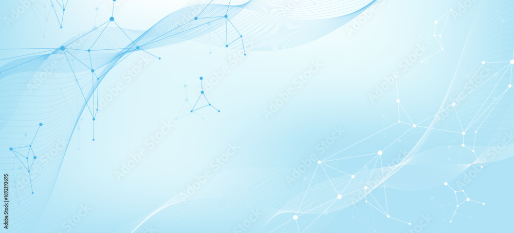 Aufkleber global network connection website header or banner design. abstract background with connecting dots 