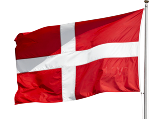 danish flag in the wind
