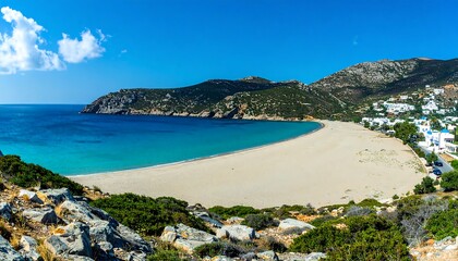Obraz premium Pristine beach, turquoise water, sunny day (1)