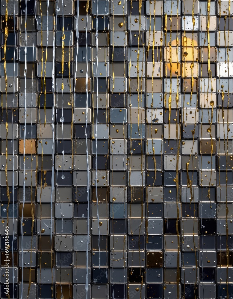 Leinwandbilder the image features a grid of small rectangular blocks arranged in a pattern, creating a textured sur