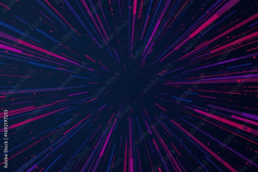 Poster the image depicts a dynamic scene resembling a space warp or a starfield viewed from the perspective