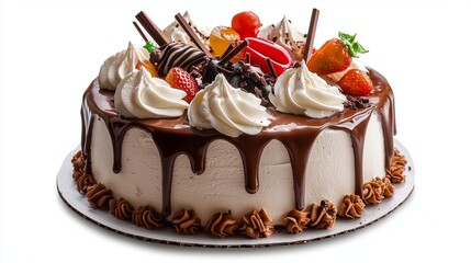 Birthday cake isolated on white background