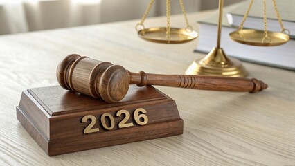 Judge Gavel with 2026 Engraving – Legal System and Justice Concept Banner - 4