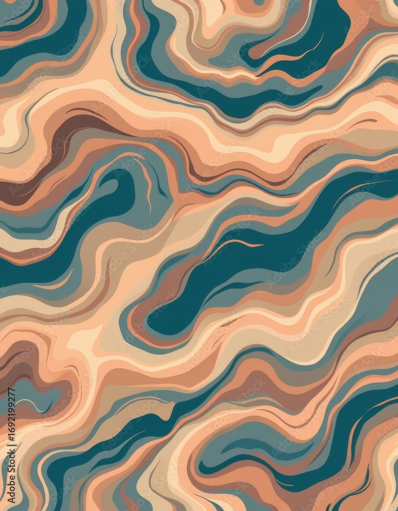 Poster the image features an abstract, marble like pattern with flowing, wavy lines and swirling contours