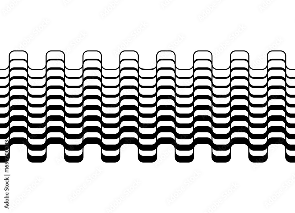 Poster seamless graphic design element. border of black lines on a white background. technological pattern 