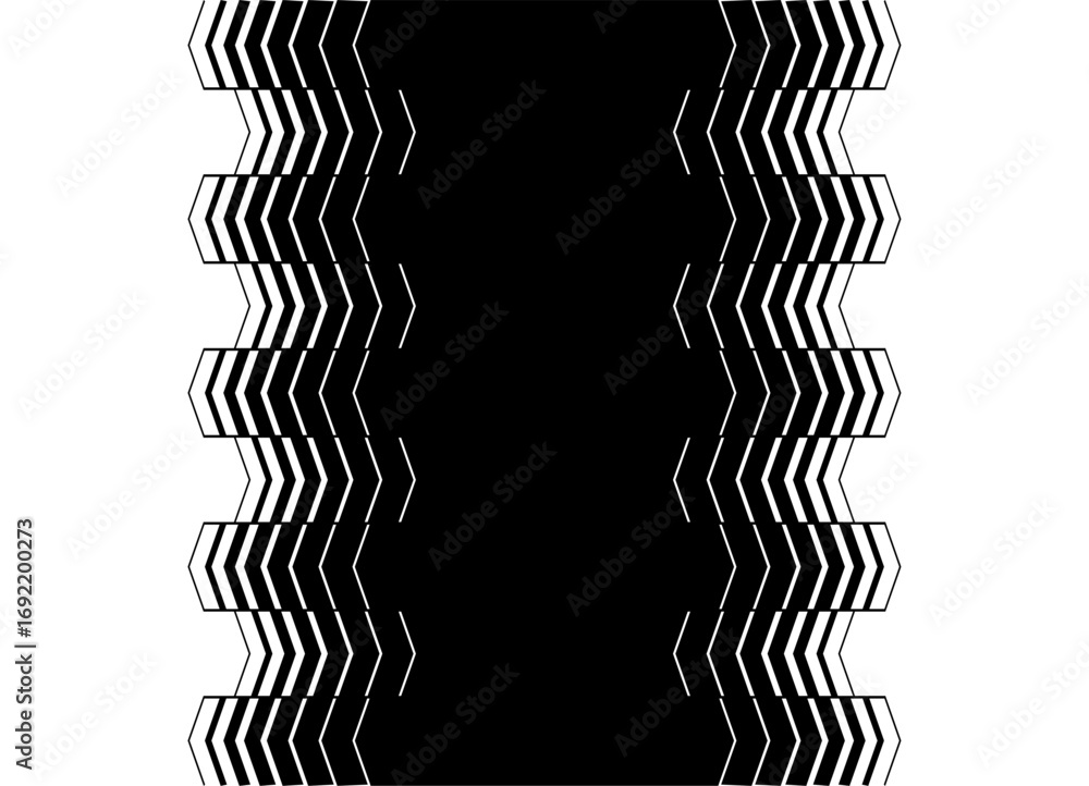 Aufkleber double-sided vector transition from black to white. graphic design element. border. pattern for adve