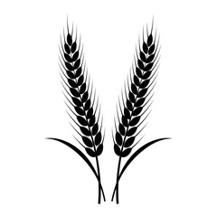 Vector art of a symmetrical pair of wheat ears, symbolizing abundance and prosperity in a simple and elegant design