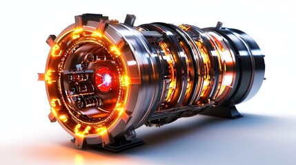 Obraz premium Particle accelerator isolated on white background