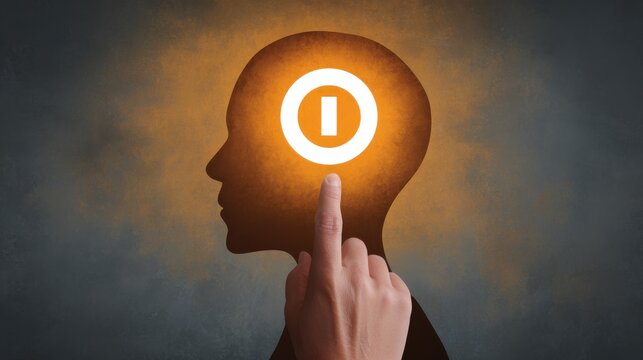 Negativity bias and mental reset concept. Adjusting thoughts about fear, anxiety, and overthinking for improvement.