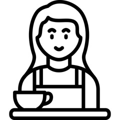 female barista line icon