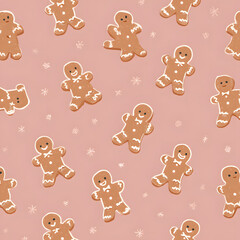 gingerbread cookies seamless pattern