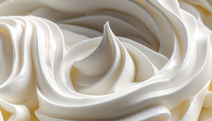Swirls of Creamy Indulgence: A close-up of a creamy swirl, offering a tempting glimpse of pure delight, perfect for culinary content. 