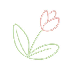 Minimalist Tulip Illustration with Soft Pastel Colors