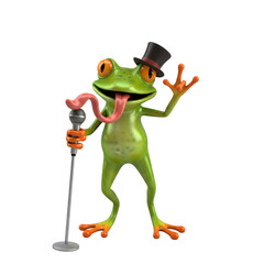 Whimsical amphibian crooner a funny musical performance with a vintage vibe