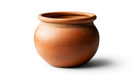 Clay pot isolated on white background