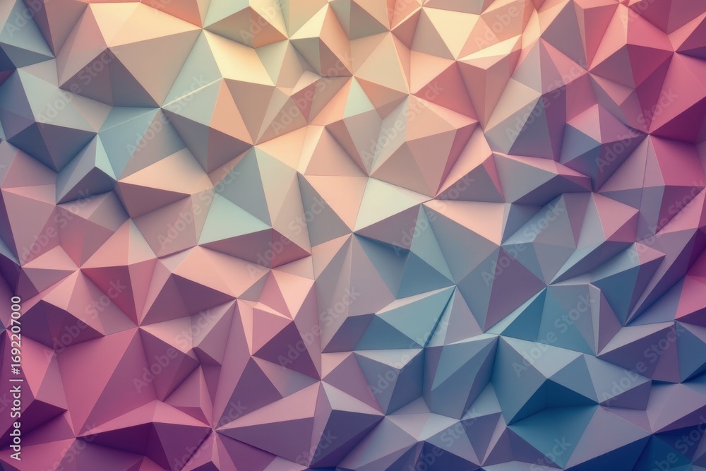 Poster the image features a geometric, three dimensional surface composed of numerous interconnected triang