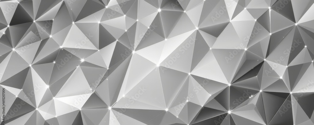 Poster the image features a geometric pattern composed of numerous interconnected three dimensional pyramid