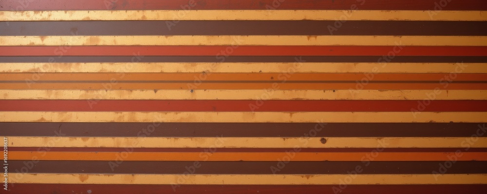Poster the image features a series of horizontal stripes in varying shades of brown, orange, and beige, cre