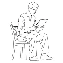 Professional Actor Lineart – Actor Vector Illustration with Dramatic Concept – Actor Drawing – Line Art Drawing of Actor – Actor Icon