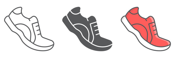 Running shoes icon, fitness and run, sport shoe sign vector graphics, editable stroke linear icon, eps 10