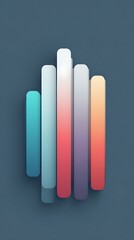Fototapeta premium Gradient-infused stacked bar chart with smooth rounded tops