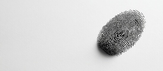 A single, dark fingerprint impression on a plain white surface