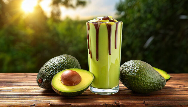 avocado juice on the table