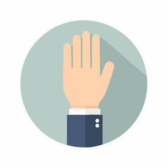 Obraz premium Confident hand raised in agreement or participation, signaling engagement in business or learning.