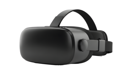 Black VR headset virtual reality gaming device immersive technology entertainment equipment isolated