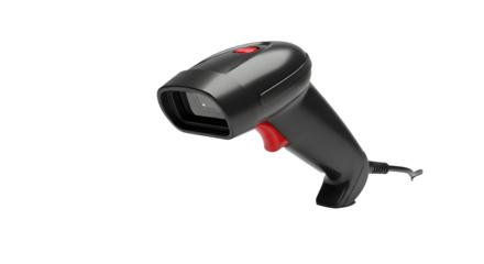 Handheld barcode scanner retail checkout device point of sale equipment technology isolated