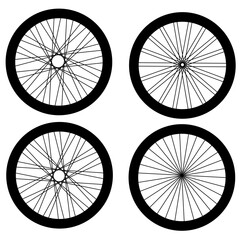 Naklejka premium Bicycle tires set vector illustration design isolated