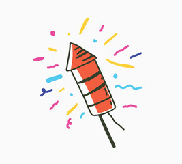 Firecracker hand drawing illustration.eps