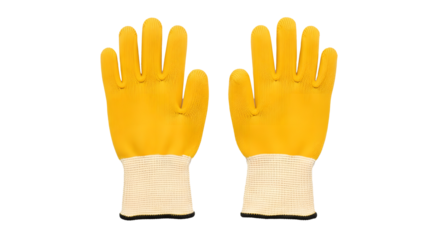 Industrial safety gloves pair yellow leather protective handwear construction PPE equipment